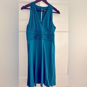 Teal halter neck dress. Size 6. Ann Taylor. Flowy & elegant.
